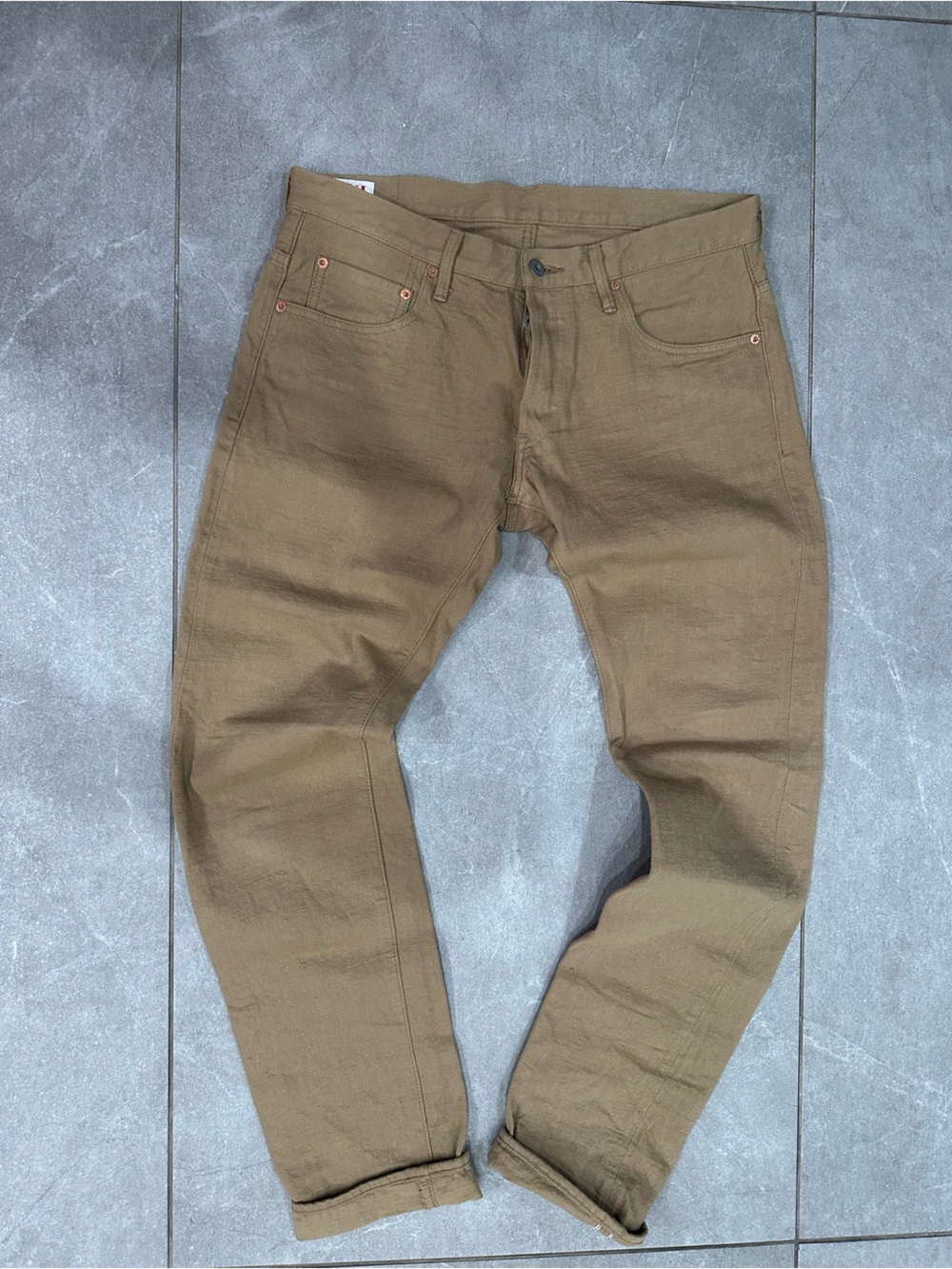ONI Denim 670-LWBE 12oz Super Low Tension Khaki Beige Denim